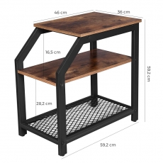 Odkládací stolek Stella, 59,2 cm, hnědá / černá - 5
