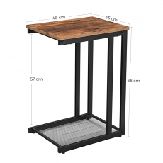 Odkládací stolek Stella, 65 cm, hnědá / černá - 5
