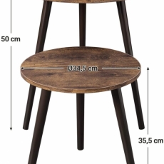 Odkládací stolek Stella (SADA 2 ks), 50 cm, hnědá / černá - 8