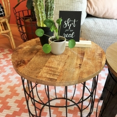 Odkládací stolek / stolička Babyen, 40 cm, dřevo/černá - 2