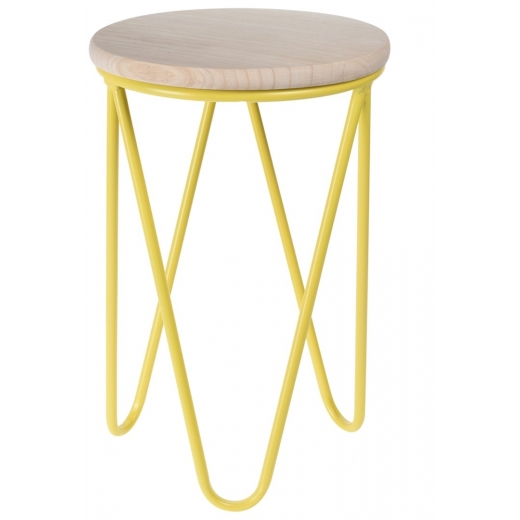 Odkládací stolek / stolička Symfoni, 30 cm, žlutá - 1