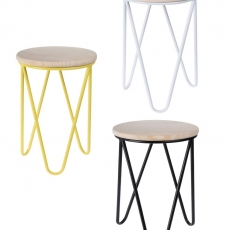 Odkládací stolek / stolička Symfoni, 30 cm, žlutá - 2