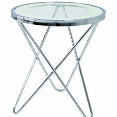 Odkládací stolek Travis, 50 cm, čirá / chrom - 1