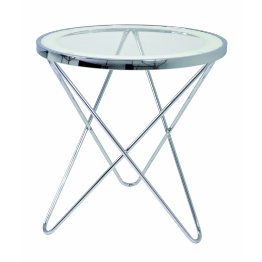 Odkládací stolek Travis, 56 cm, čirá / chrom - 1