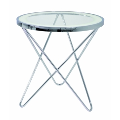 Odkládací stolek Travis, 56 cm, čirá / chrom