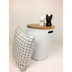 Odkládací stolek Tromble, 33 cm, dřevo/bílá - 2