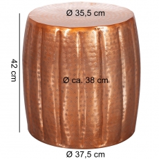 Odkládací stolek Visa, 42 cm, měděná - 3