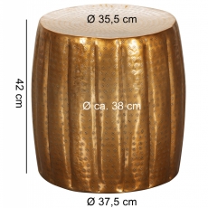 Odkládací stolek Visa, 42 cm, zlatá - 3