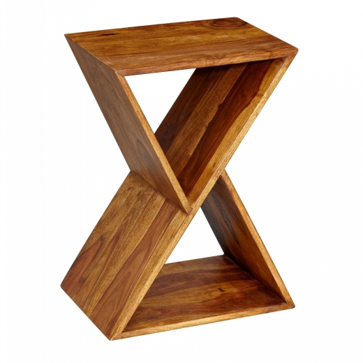 Odkládací stolek X-Form, 60 cm, masiv sheesham - 1