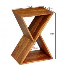 Odkládací stolek X-Form, 60 cm, masiv sheesham - 3