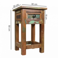 Odkládací stolek z recyklovaného dřeva Kalkutta, 30x50 cm, mango - 2