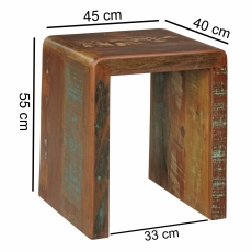 Odkládací stolek z recyklovaného dřeva Kalkutta, 45x55 cm, mango - 3