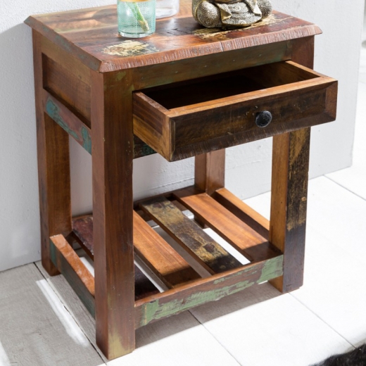 Odkládací stolek z recyklovaného dřeva Kalkutta, 45x60 cm, mango - 1