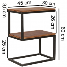 Odkladací stolík Alea, 60 cm, masív Sheesham - 3