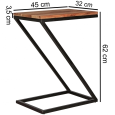 Odkladací stolík Alea, 62 cm, masív Sheesham - 3