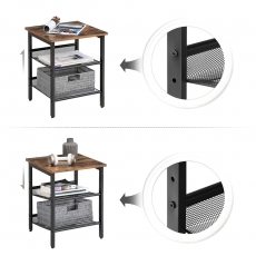 Odkladací stolík Ales (Súprava 2 ks), 50 cm, hnedá - 5