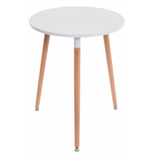 Odkladací stolík Amalie, 60 cm, biela / prírodná - 1