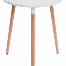 Odkladací stolík Amalie, 60 cm, biela / prírodná - 1
