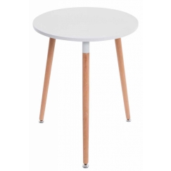 Odkladací stolík Amalie, 60 cm, biela / prírodná