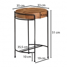 Odkladací stolík Antu, 35 cm, masív agát - 3