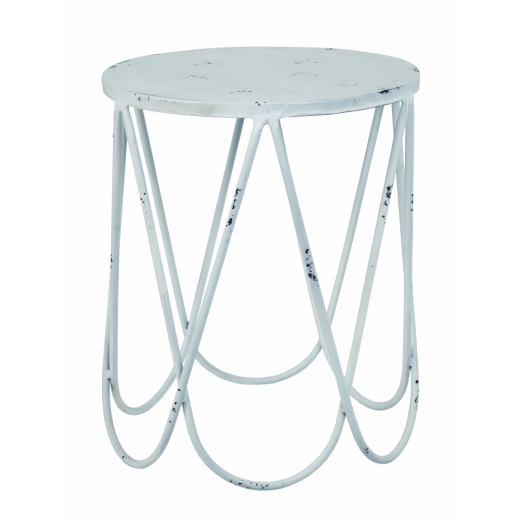 Odkladací stolík Armin, 45 cm, biela - 1