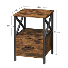 Odkladací stolík Bastian, 55 cm, hnedá - 3