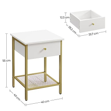 Odkladací stolík Ben, 55 cm, biela - 7