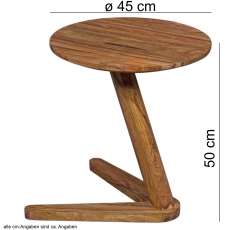 Odkladací stolík Boha, 45 cm, masív Sheesham - 3