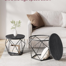 Odkladací stolík Bullet (SET 2 ks), 50 cm, čierna - 7