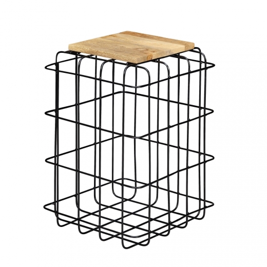 Odkladací stolík Cage, 52 cm, masív mango - 1