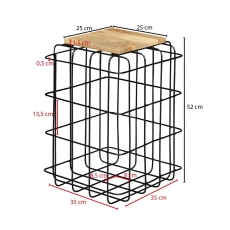Odkladací stolík Cage, 52 cm, masív mango - 3