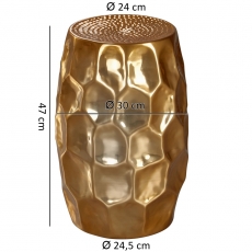 Odkladací stolík Dax, 47 cm, zlatá - 3