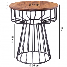 Odkladací stolík Demt, 55 cm, masív Sheesham - 4