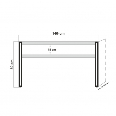 Odkladací stolík Dresuar, 140 cm, borovica - 6