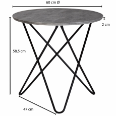 Odkladací stolík Elea, 60 cm, sivá - 4