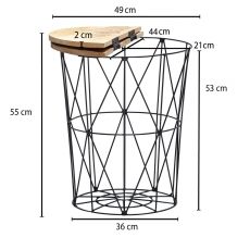 Odkladací stolík Envu, 49 cm, masív mango - 3