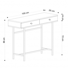 Odkladací stolík Esta, 100 cm, dub - 4