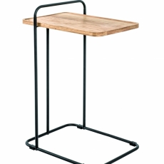 Odkladací stolík Everit, 73 cm, čierna / dub - 1