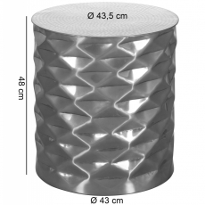 Odkladací stolík Fatos, 48 cm, strieborná - 3