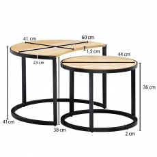 Odkladací stolík Furel (SADA 2 ks), čierna - 3