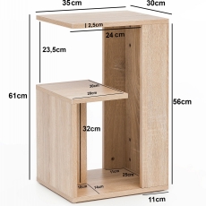 Odkladací stolík Gala, 61 cm, dub - 4