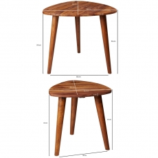 Odkladací stolík Gery (Súprava 2 ks), 60 cm, masív Sheesham - 3