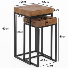 Odkladací stolík Gire (SET2 ks), 60 cm, sheesham - 4