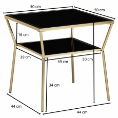 Odkladací stolík Gise, 50 cm, čierna/zlatá - 4