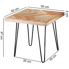 Odkladací stolík Herie, 50 cm, masív agát - 4