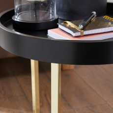 Odkladací stolík Hira, 51 cm, čierna/zlatá - 6