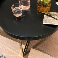 Odkladací stolík Hira, 58,5 cm, čierna/zlatá - 5