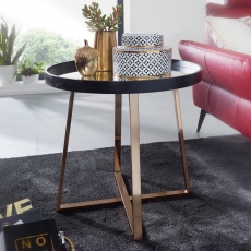 Odkladací stolík Jerry, 58 cm, čierna/zlatá - 2
