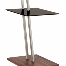 Odkladací stolík Kiefer, 67 cm, orech / čierna - 1