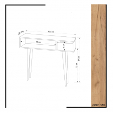 Odkladací stolík Kiogi, 94 cm, biela - 4